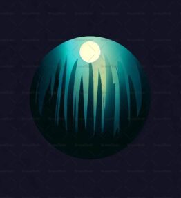 Abstrakter von Mondlicht beleuchteter Wald